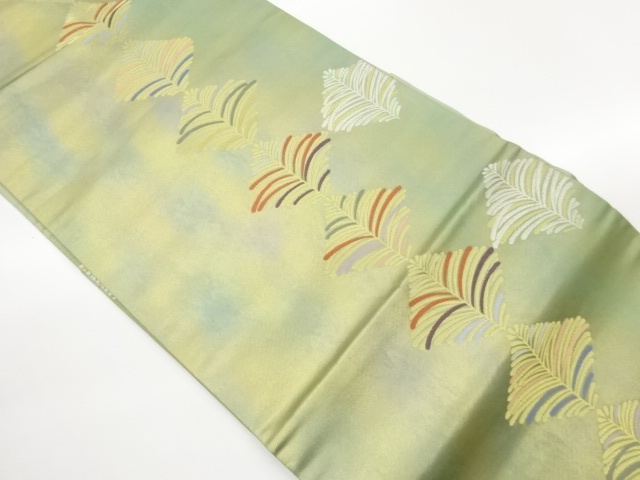 JAPANESE KIMONO / HIKIHAKU PINE NEEDLE PATTERN WOVEN NAGOYA OBI